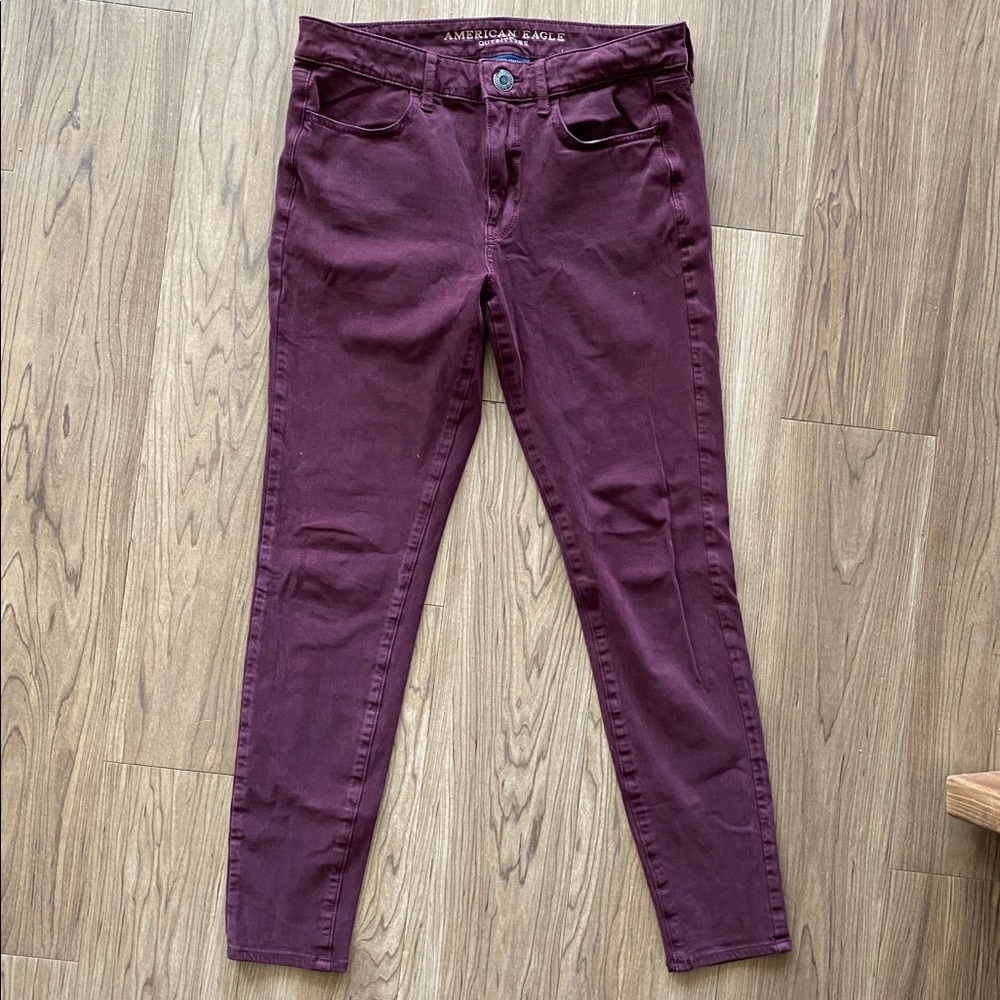 American Eagle Burgundy Skinny Jeans